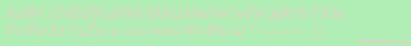 WeissstdItalic Font – Pink Fonts on Green Background