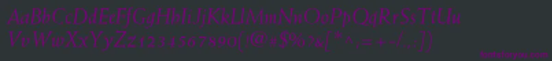 Czcionka WeissstdItalic – fioletowe czcionki na czarnym tle