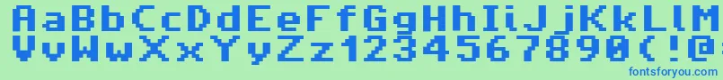 AmigaForeverPro Font – Blue Fonts on Green Background