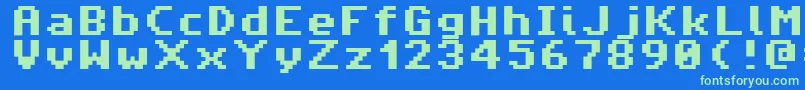 AmigaForeverPro Font – Green Fonts on Blue Background