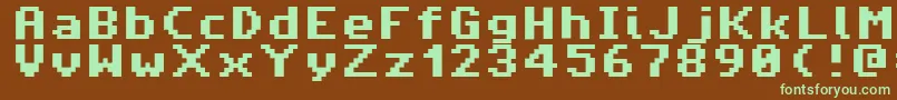 AmigaForeverPro-fontti – vihreät fontit ruskealla taustalla