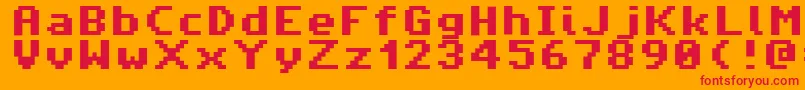 AmigaForeverPro Font – Red Fonts on Orange Background