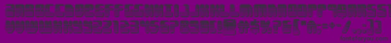 Forcemajeurechrome-Schriftart – Schwarze Schriften auf violettem Hintergrund