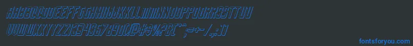 Nemenforcer3Dital Font – Blue Fonts on Black Background