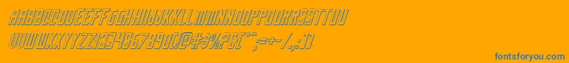 Nemenforcer3Dital Font – Blue Fonts on Orange Background
