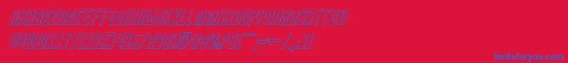 Nemenforcer3Dital Font – Blue Fonts on Red Background