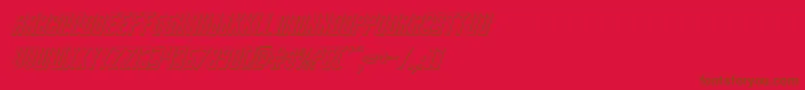 Czcionka Nemenforcer3Dital – brązowe czcionki na czerwonym tle