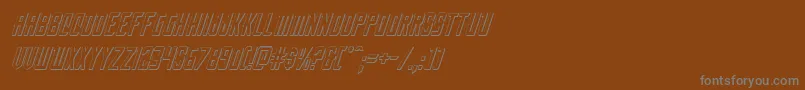 Nemenforcer3Dital-Schriftart – Graue Schriften auf braunem Hintergrund
