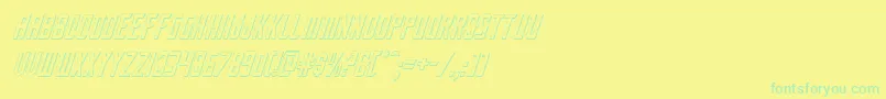 Nemenforcer3Dital Font – Green Fonts on Yellow Background