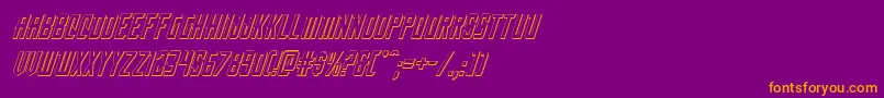 Nemenforcer3Dital Font – Orange Fonts on Purple Background
