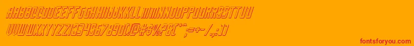 Nemenforcer3Dital-Schriftart – Rote Schriften auf orangefarbenem Hintergrund