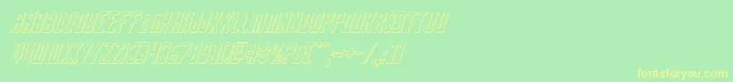 Nemenforcer3Dital Font – Yellow Fonts on Green Background