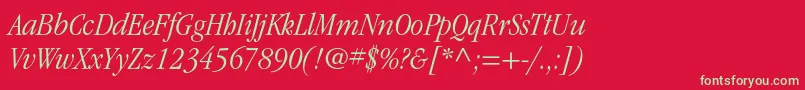 ItcgaramondstdLtcondita Font – Green Fonts on Red Background