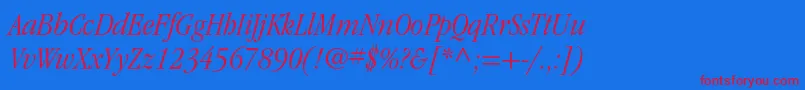 ItcgaramondstdLtcondita Font – Red Fonts on Blue Background