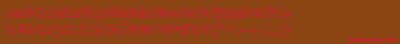 ItcgaramondstdLtcondita Font – Red Fonts on Brown Background