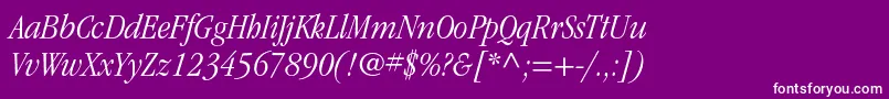 ItcgaramondstdLtcondita Font – White Fonts on Purple Background