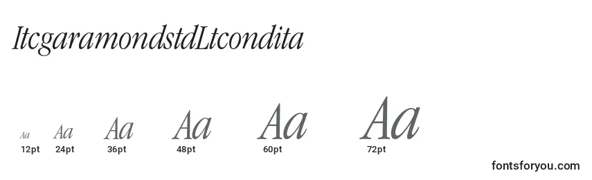 ItcgaramondstdLtcondita Font Sizes