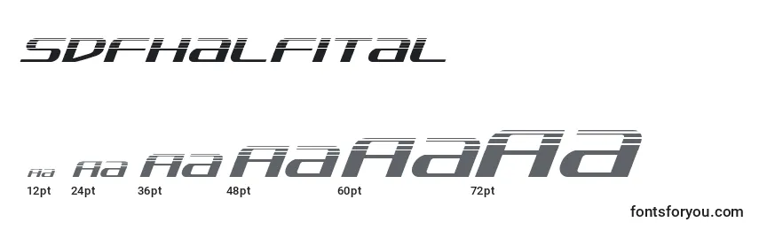 Размеры шрифта Sdfhalfital