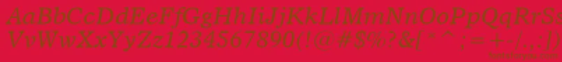 Lisätietoja Dutch811ItalicBt-fontista Dutch811ItalicBt-fontti – ruskeat fontit punaisella taustalla