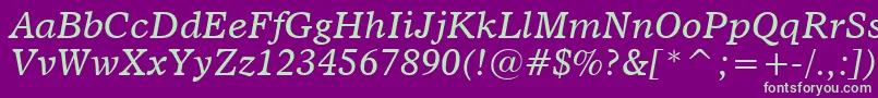 Dutch811ItalicBt Font – Green Fonts on Purple Background