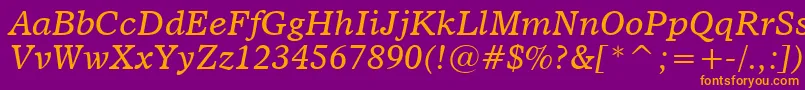 Dutch811ItalicBt Font – Orange Fonts on Purple Background