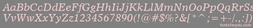 Dutch811ItalicBt Font – Pink Fonts on Gray Background