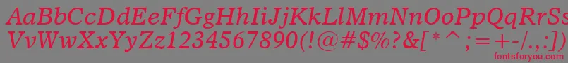 Dutch811ItalicBt Font – Red Fonts on Gray Background