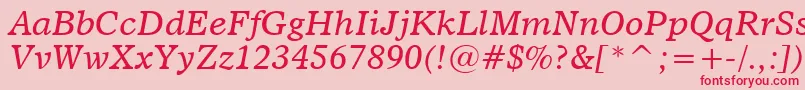 Dutch811ItalicBt Font – Red Fonts on Pink Background