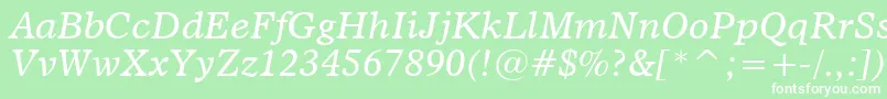 Dutch811ItalicBt Font – White Fonts on Green Background