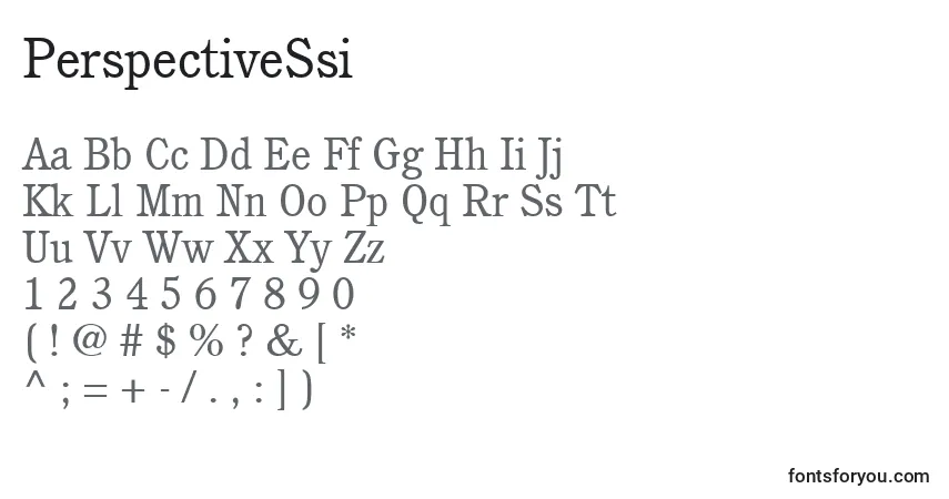 Шрифт PerspectiveSsi – алфавит, цифры, специальные символы