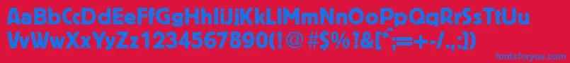 BlofeldRegularDb Font – Blue Fonts on Red Background