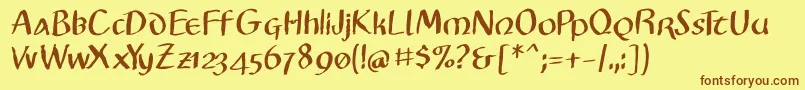 Шрифт VitalisBold – коричневые шрифты на жёлтом фоне