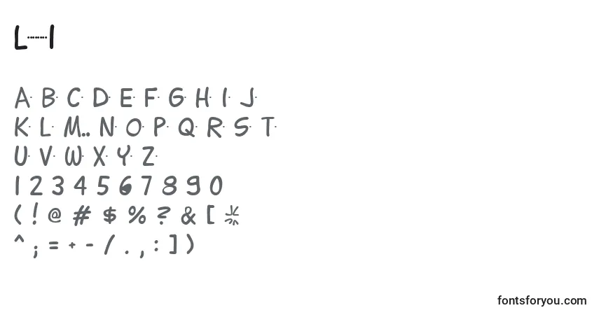 A fonte Lettering1 – alfabeto, números, caracteres especiais