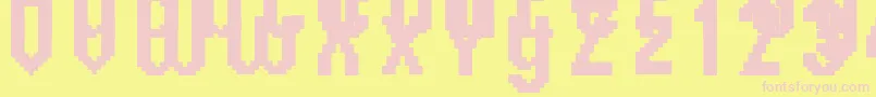 Header1768 Font – Pink Fonts on Yellow Background