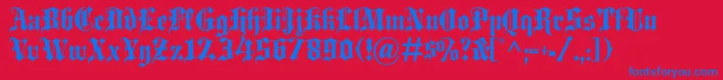 Blaceb Font – Blue Fonts on Red Background