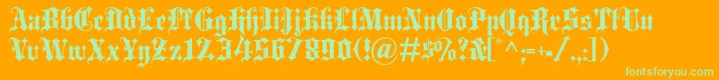 Blaceb Font – Green Fonts on Orange Background