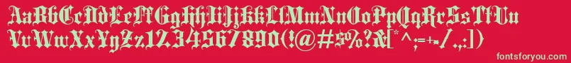 Blaceb Font – Green Fonts on Red Background