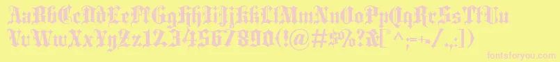Blaceb Font – Pink Fonts on Yellow Background