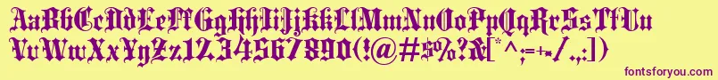 Blaceb Font – Purple Fonts on Yellow Background