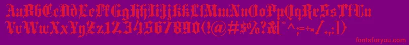 Blaceb Font – Red Fonts on Purple Background