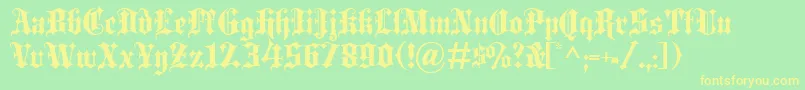 Blaceb Font – Yellow Fonts on Green Background