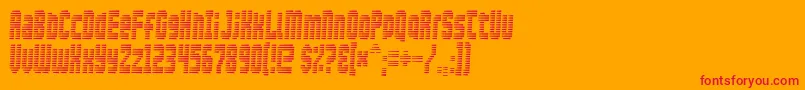 Maxis-Schriftart – Rote Schriften auf orangefarbenem Hintergrund