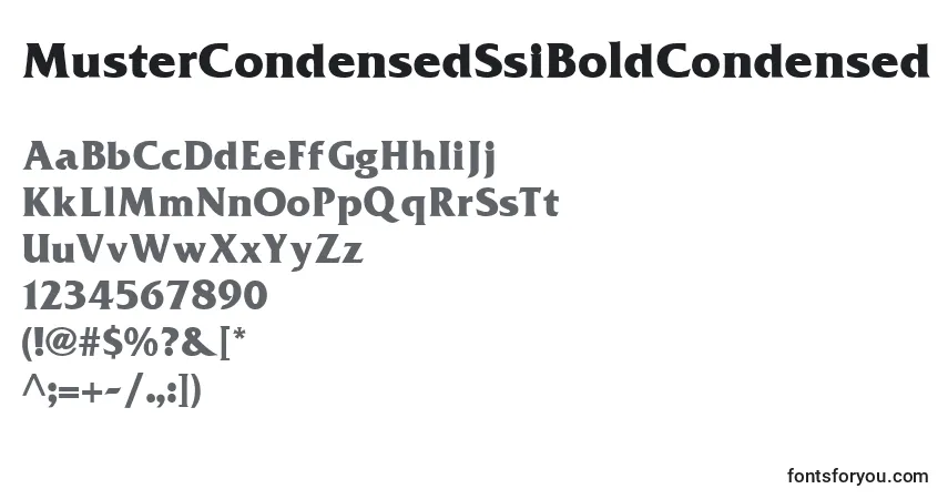 MusterCondensedSsiBoldCondensed-fontti – aakkoset, numerot, erikoismerkit