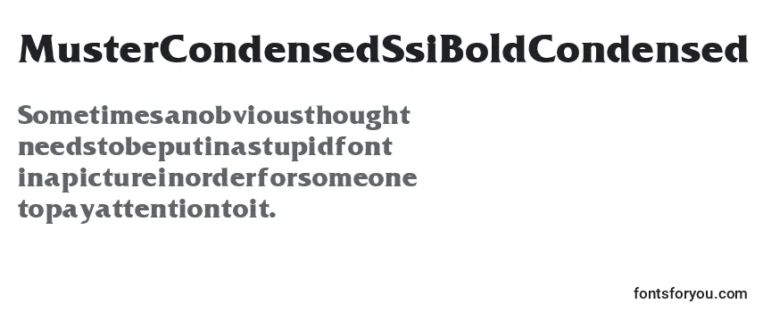 Review of the MusterCondensedSsiBoldCondensed Font