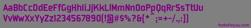 フォントBombard – 紫色のフォント、灰色の背景