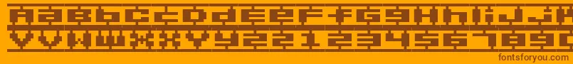 BmPlamoA9-Schriftart – Braune Schriften auf orangefarbenem Hintergrund