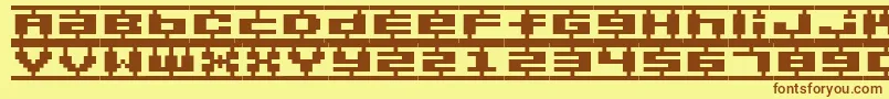 BmPlamoA9 Font – Brown Fonts on Yellow Background