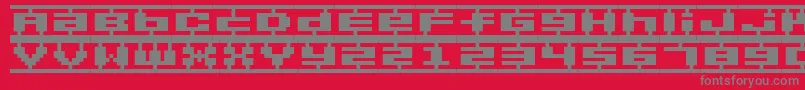 BmPlamoA9 Font – Gray Fonts on Red Background