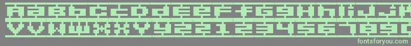 フォントBmPlamoA9 – 灰色の背景に緑のフォント