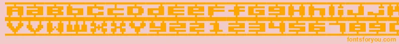 BmPlamoA9 Font – Orange Fonts on Pink Background